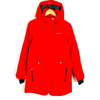 DIDRIKSONS WATERPPROOF Women's Parka Jacket Size 36 S Hooded Insulated Red
