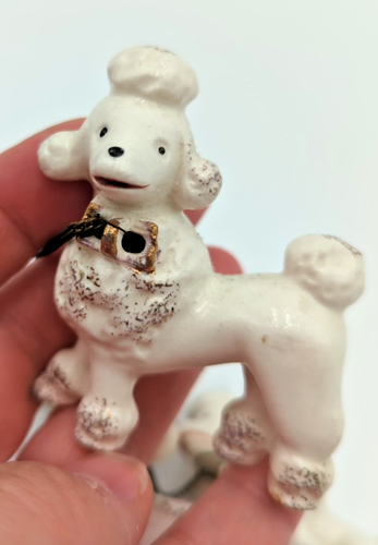 Vintage MCM Ceramic Lady Walking 2 Poodles Figurine Japan VGUC - Picture 12 of 17