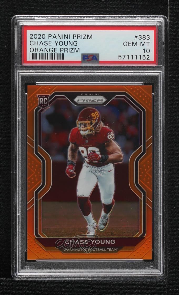 2020 Panini Prizm Orange 180/249 Chase Young #383 PSA 10 GEM MT Rookie RC 02le