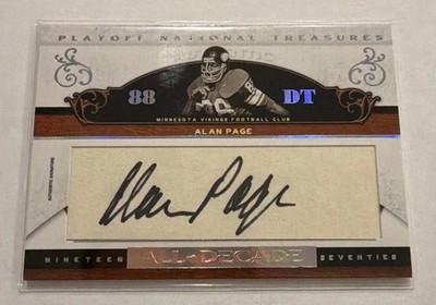 2007 Playoff National Treasures All Decade Alan Page #AD-AP Cut Signatures 7/25