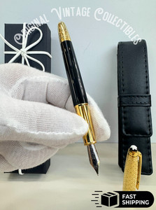 Montblanc Meisterstück 146 Fountain Pen Gold Trim w/ Leather Pouch Fast | Bid