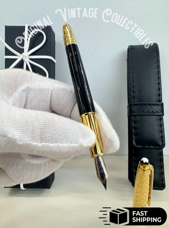 Montblanc Meisterstück 146 Fountain Pen Gold Trim w/ Leather Pouch Fast | Bid