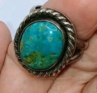 Vintage Native American Navajo Sterling Silver Turquoise Ring Sz 9 Dead Pawn