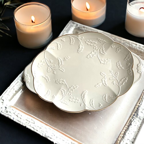 Lenox 24K Gold Trim 18” Holiday Heirloom Serving Platter Dish Server Plate - Picture 4 of 13