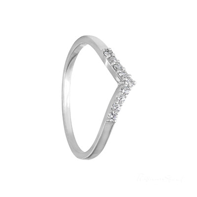 950 Platinum 0.14 Ct. Genuine Diamond Chevron V Shape Anniversary Ring Jewelry