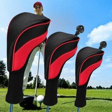 3Pcs Golf Club Head Covers Set Driver 1 3 5 Fairway Woods Headcovers Long Neck