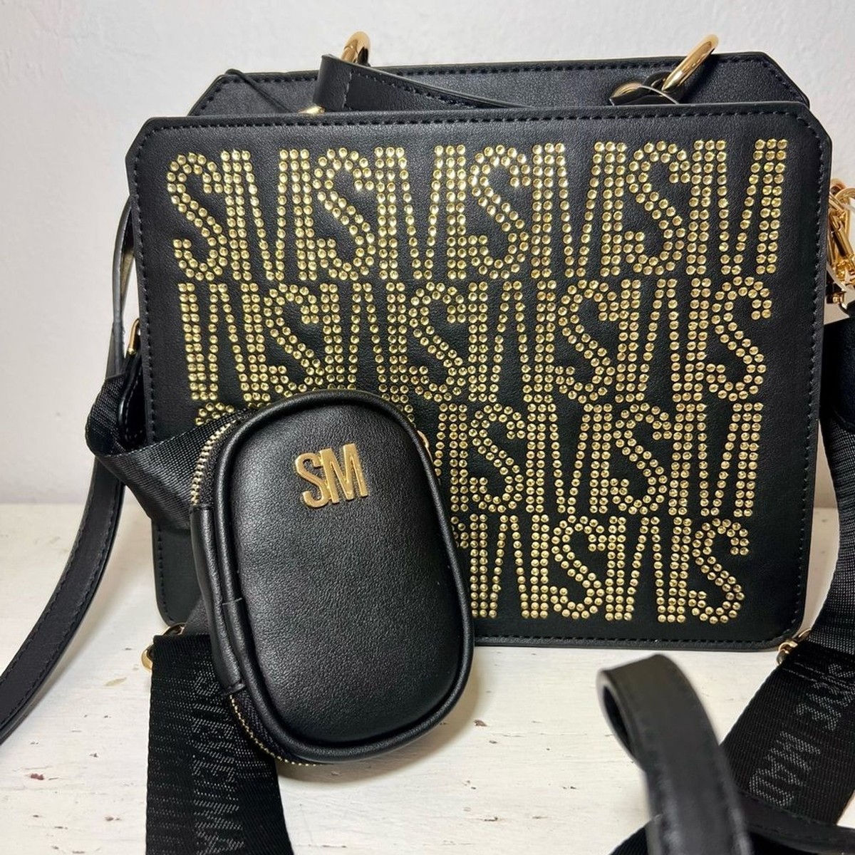 Steve Madden ☆ Evelyn Bag Black Rhinestones ☆ 今だけ Steve Madden Bevelyn, Black Rhinestone: Handbags: Amazon.com