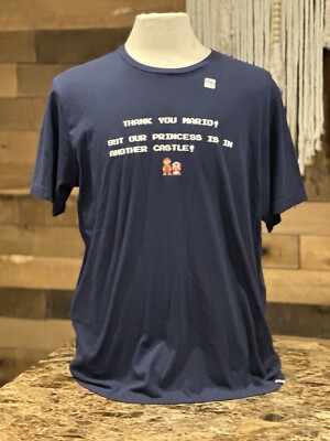 UNIQLO x Nintendo Thank You Mario! Navy Blue Graphic T Shirt SZ X-Large NWT