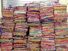 100 Pcs. Wholesale Lot Kantha Quilt Floral Vintage Blanket Cotton Reversible