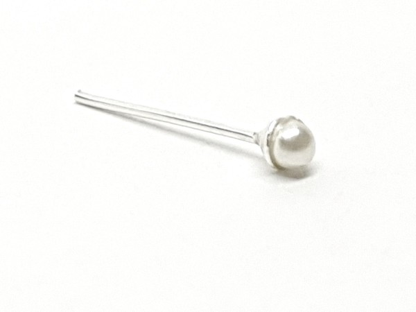 Nasenstecker Zuchtperlen 2 Mm 22 G (0,6 Mm) 925 Silber Gerade L Biegsam-image