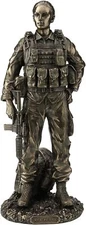 Stunning Cold Cast Bronze Defend And Serve Female Soldier Sculpture Home Decor