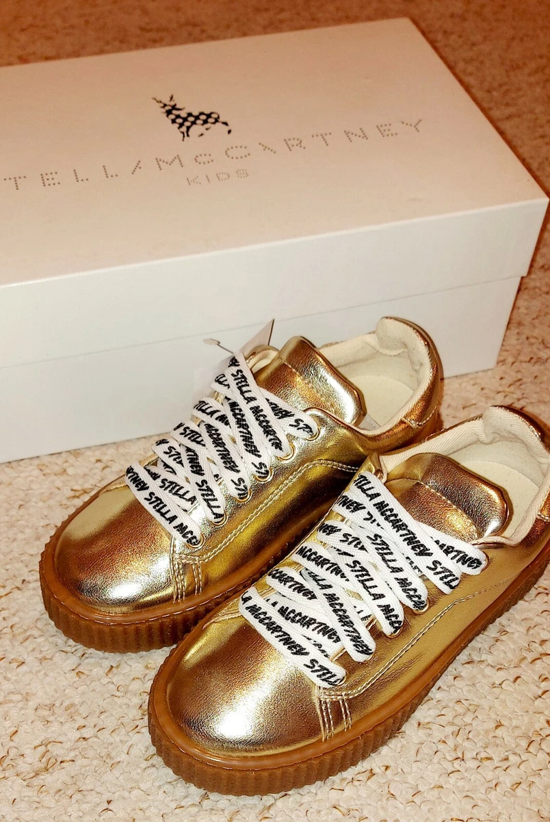 Kids gold best sale trainers