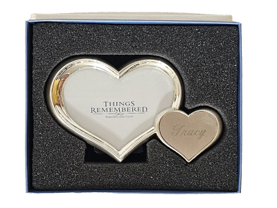 Personalized for Tracy Mini Heart Picture Frame in Box Things Remembered Vintage