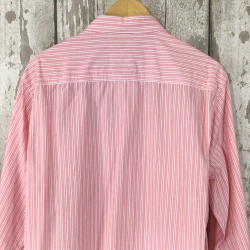 CREW CLOTHING Men's Shirt XL Pink Pinstripe Long Sleeve Casual Coastal Fit - Picture 7 of 15