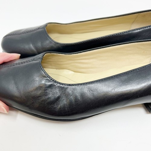 Trotters Doris Slip On Pump Heels Black Leather Women's 8 1/2 W - Picture 5 of 13