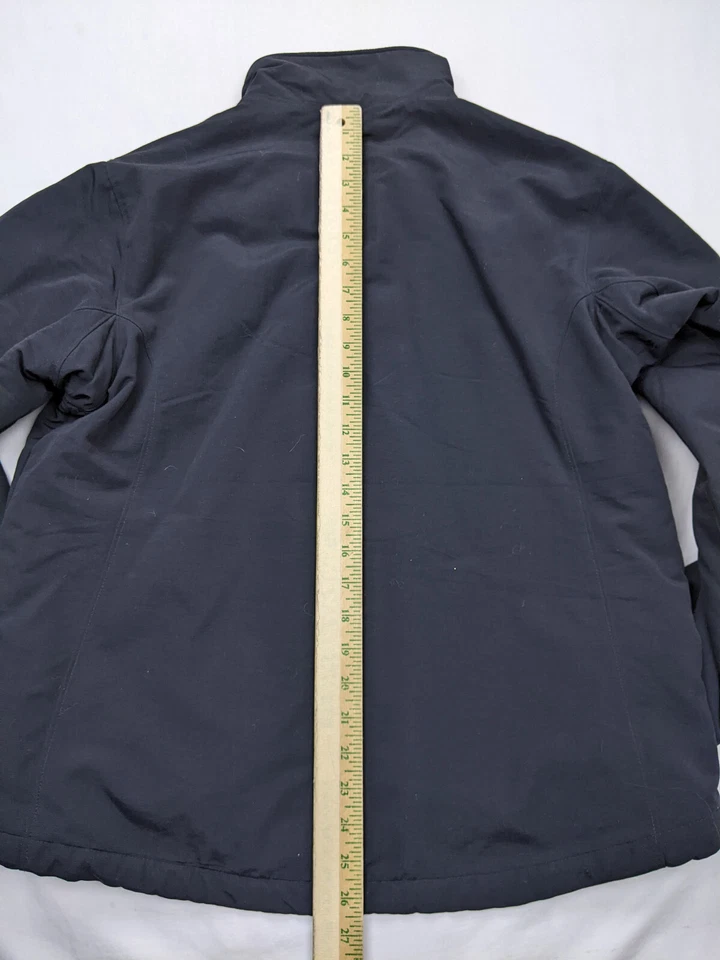 Duluth Trading Mens L Black Aqua Fleece Lined Ski Windbreaker Jacket Full zip - Image 3 of 4