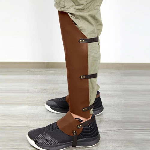 Medieval Greaves Leg PU Leather Strap Wrap Armor Part Warrior Costume Boot Set - Picture 8 of 19