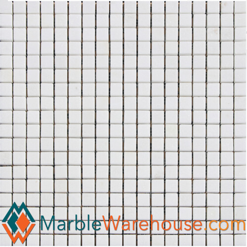 Mosaico Marmo Giada Bianca12""x12"" Quadrato Lucidato 5/8""x5/8""+ Spedizione Gratuita - Foto 3 di 4