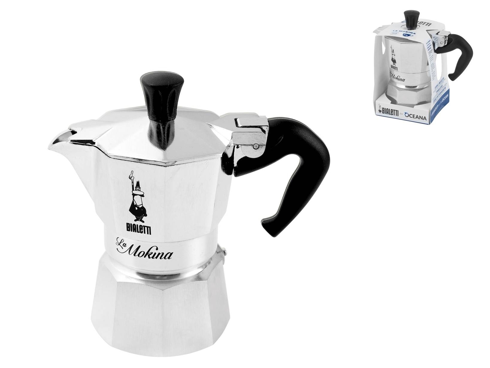 Bialetti La Mokina 1/2 Tazza 40ml Alluminio - Caffettiera Espresso Moka