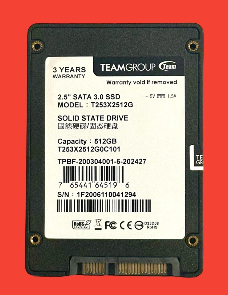 TEAMGROUP GX2 6GB/s 2.5 Inch SATA 3.0 SSD Solid State Drive T253X251AG - Image 2 of 2