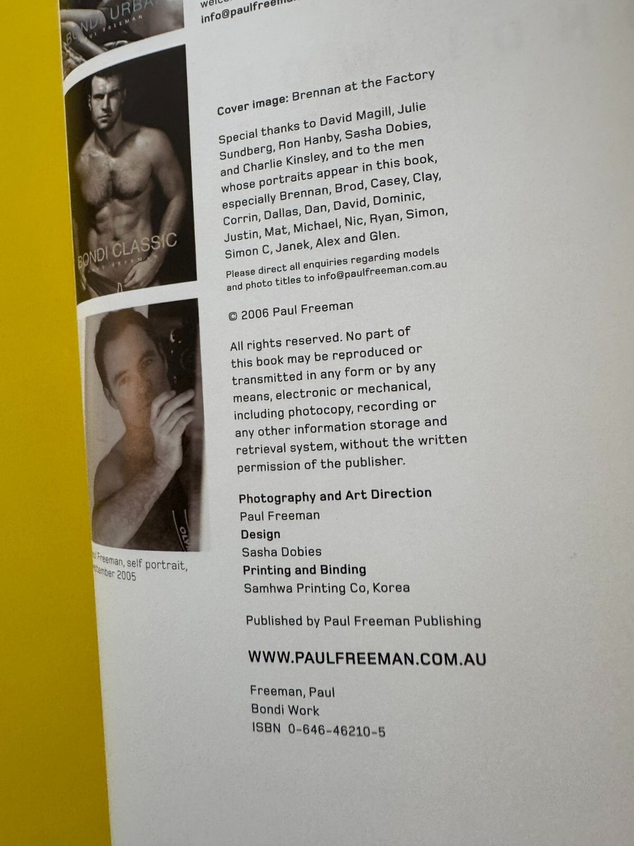 Bondi Work 2006 Paul Freeman Male Photography Gay Interest
