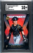 HENRY DAVIS 2021 Bowman Chrome Draft Invicta Red Refractor RC SGC 10 POP 1 #5/5