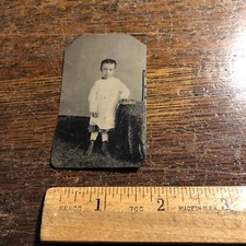 Antique Tintype Victorian Boy Child Civil War Era Photo Photograph