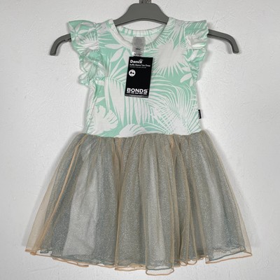 Bonds Dance Ruffle Sleeve Dress Mädchen Kinder Gr. 4 Kleid Mit Tüll Jerseykleid