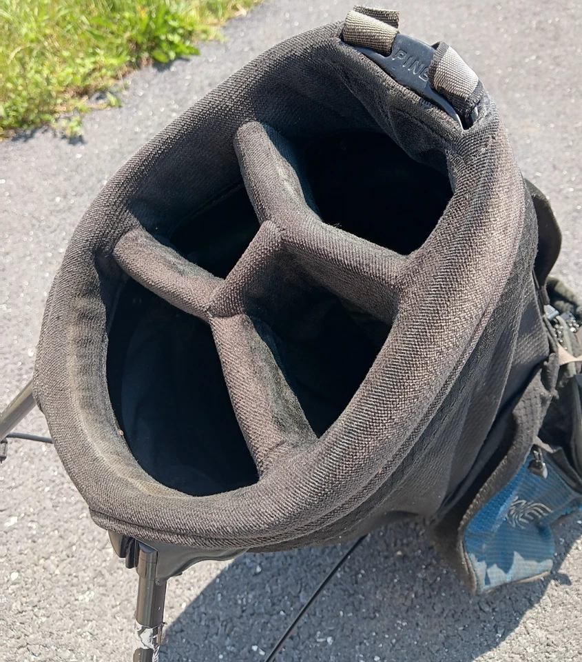 PING Hoofer 2 Vintage Golf Stand Bag Blue/Black Dual Strap Carry 4-Way Divider - Image 4 of 4