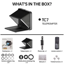 LENSGO TC7 Portable Foldable Teleprompter for iPad Tablet Smartphone DSLR Camera