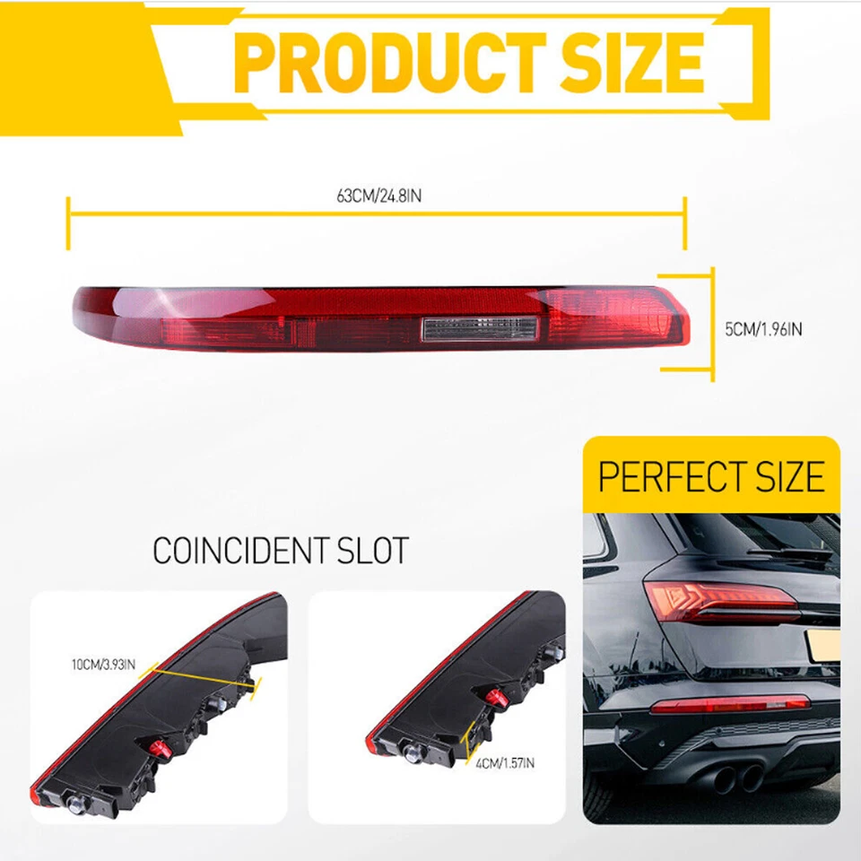 For Audi Q7 2016-2020 Left Rear Bumper Stop Lamp Light Reflector 4M0945095A - Image 3 of 4