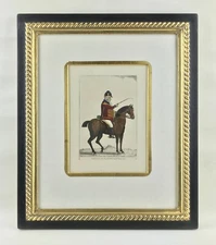  caricature John Kay horse Rider original framed military with gold black framed