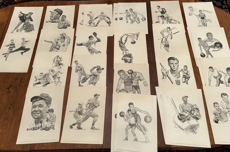 29 - Equitable Life Society Prints Of Robert Riger & George Loh Athletes