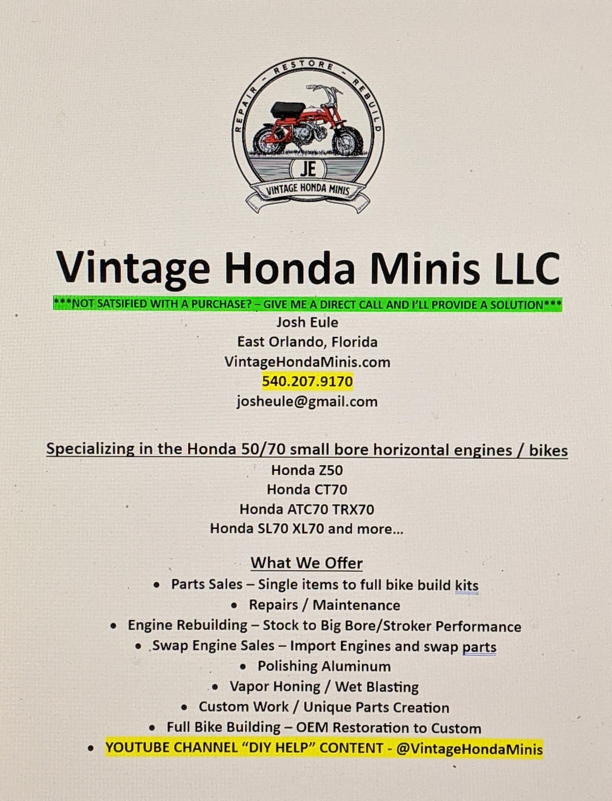 Kitaco 75cc Performance Cheater Cylinder Kit For OEM Head Honda Z50