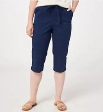 Denim Co. Regular Casual EasyWear Twill Pull-On Skimmers-Navy-Medium A393968