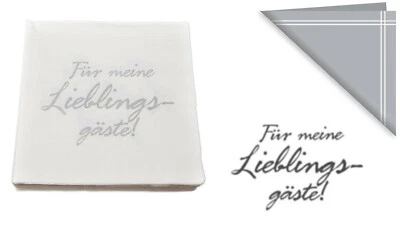 Servietten 40 Stück - Mit Text: Für Meine Lieblings Gäste - weiß Platz Set Tisch - Bild 1 von 3