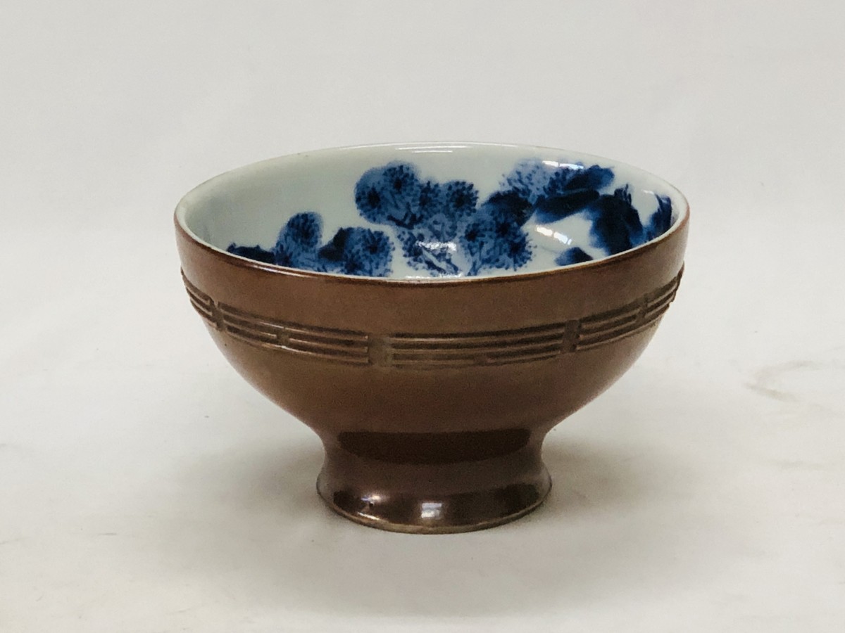 Y5149 CHAWAN Seto-ware bowl signed box Japan antique vintage