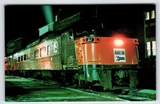 Railroad Postcard Train Railway Locomotive 27 Amtrak Bay State Meriden CT Chrome
