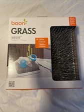 Boon Grass Bottle Drying Rack Drying Mat Grey Square Detachable Drip Tray