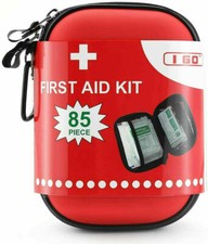 Mini First Aid Kit 85 PC - Hard Shell Case for Hiking, Camping, Car, Gift, Truck