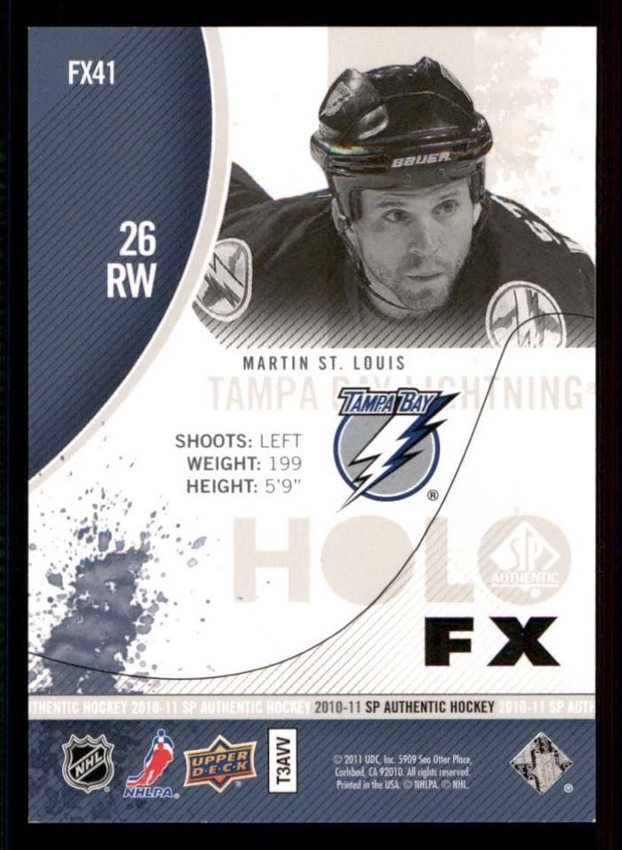 2010-11 SP Authentic Holoview FX #FX41 Martin St. Louis - Image 2 of 2
