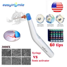 Dental Endo Sonic Activator Endodontic ultra Irrigator Root Canal Clean 60 Tips