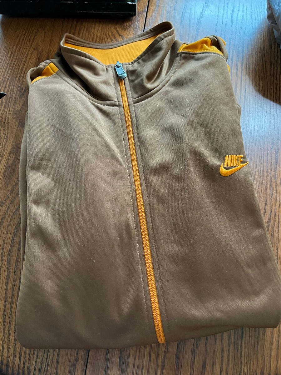 vtg Nike mens XXL satin track jacket brown orange Y2K 2000 vtg Nike mens XXL satin track jacket brown orange Y2K 2000