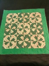 Handmade Cotton Christmas Quilt Table Topper Wall Hanging Square 47  Machine