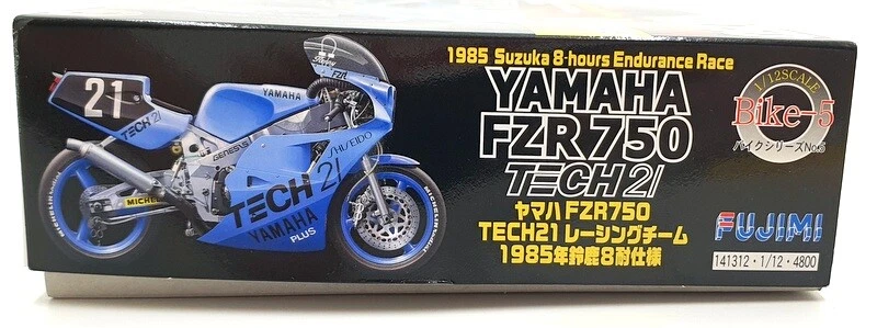 Kit de bicicleta modelo Fujimi escala 1/12 141312 - Yamaha FZR750 Tech21 1985 Suzuka Foto 2 de 4