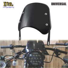 Black Motor Headlight Windshield Windscreen Universal For 5-7'' Round Headlight