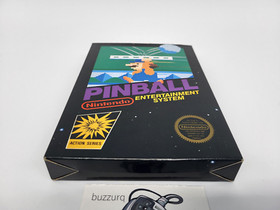 Pinball Nintendo NES Black Box 5 screw Hangtab Early Print - Near Mint - USA