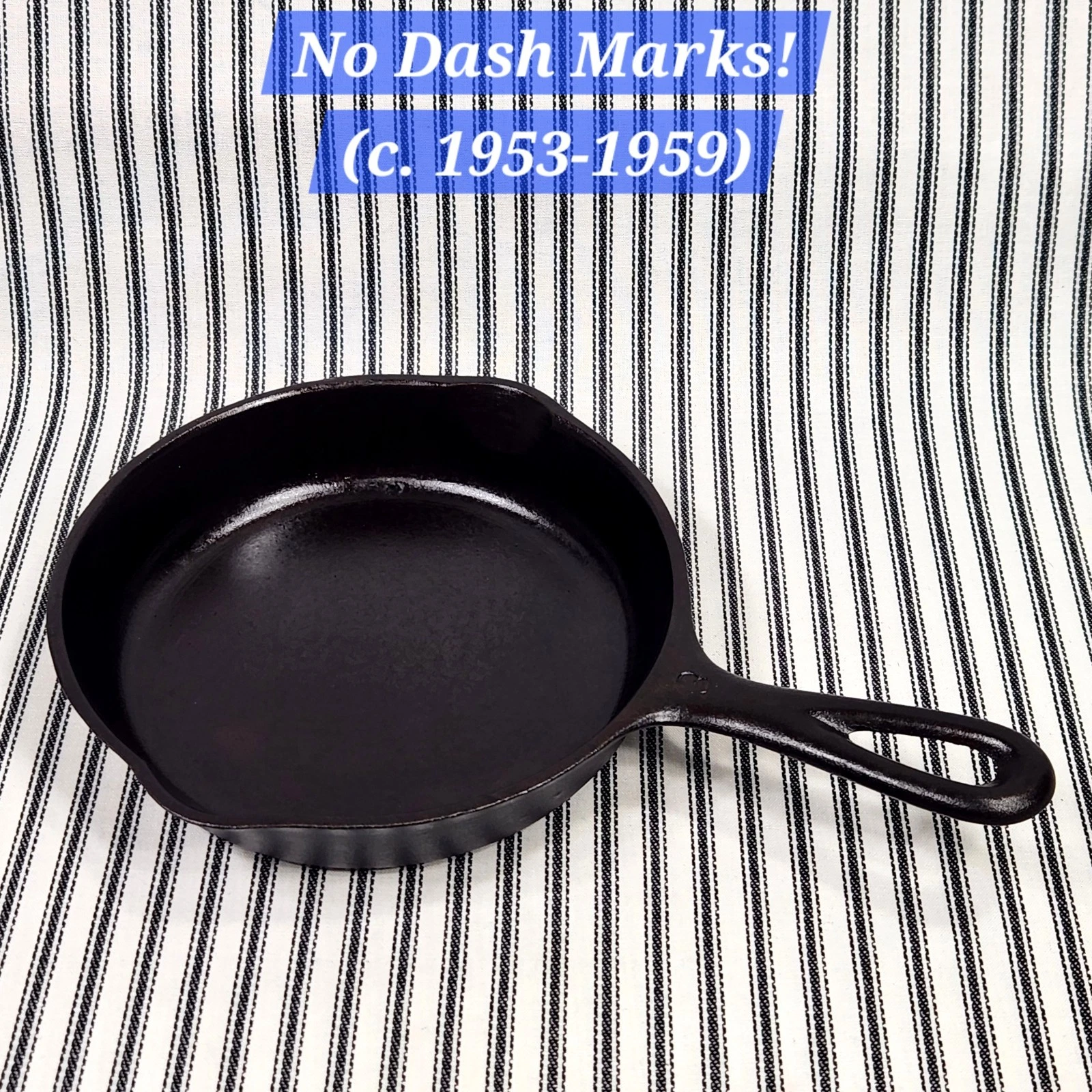 Vintage Cast Iron Skillet, #3 WAGNER WARE (No Dash Marks) (1953-1959) ~RESTORED!