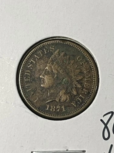 1871 indian head cent Vf Details