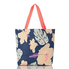 Aloha Collection Reversible Bag Papeʻete by Samudra Neon Moon On Navy NWT